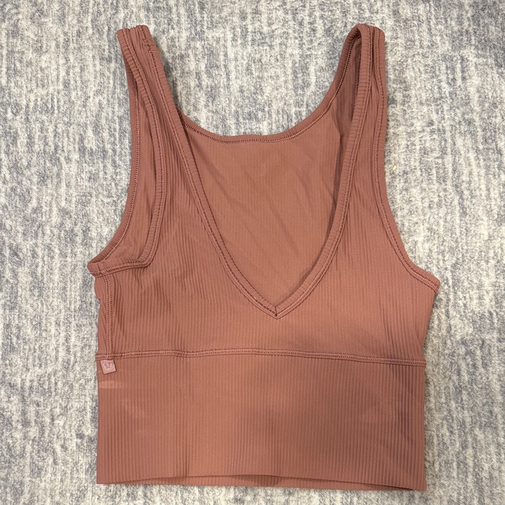 Lululemon Ribbed Mauve Crop Tank Top